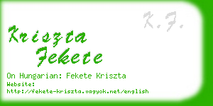 kriszta fekete business card